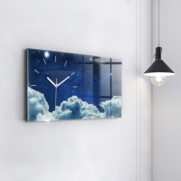 Horizontal wall clock Night sky