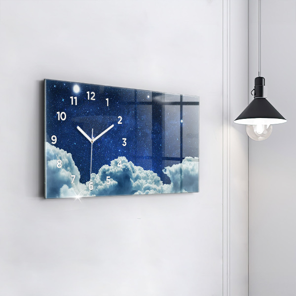 Horizontal wall clock Night sky