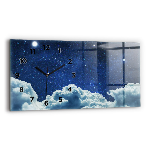 Horizontal wall clock Night sky