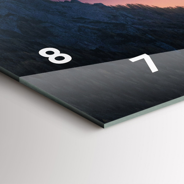 Horizontal wall clock Mountain peaks Landscape