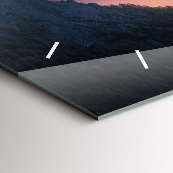 Horizontal wall clock Mountain peaks Landscape