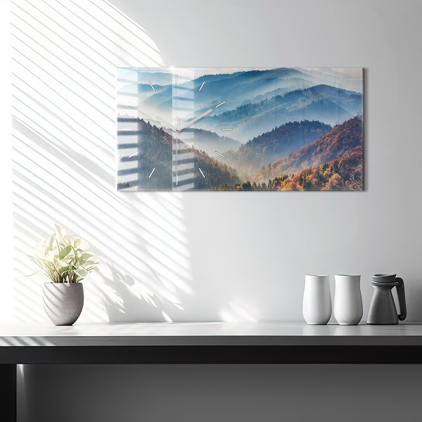 Horizontal wall clock Mountain landscape