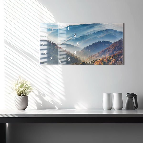 Horizontal wall clock Mountain landscape