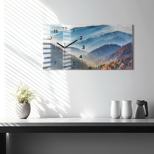 Horizontal wall clock Mountain landscape