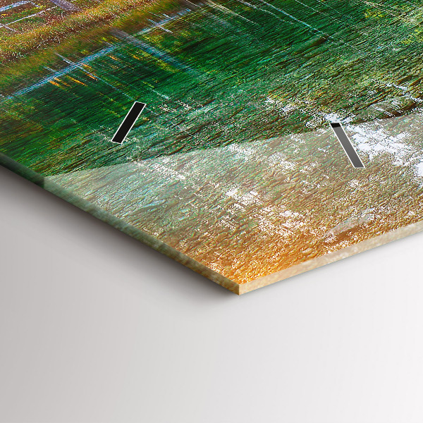 Horizontal wall clock River Mountains Landscape