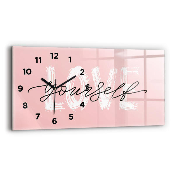 Horizontal wall clock The inscription Love yourself