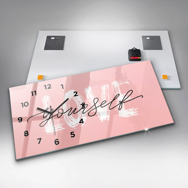 Horizontal wall clock The inscription Love yourself