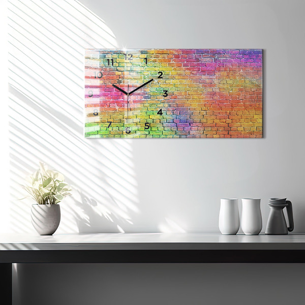 Horizontal wall clock Painted wall