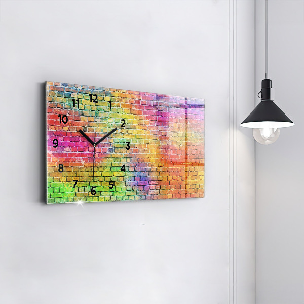 Horizontal wall clock Painted wall