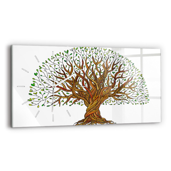 Horizontal wall clock Tree roots