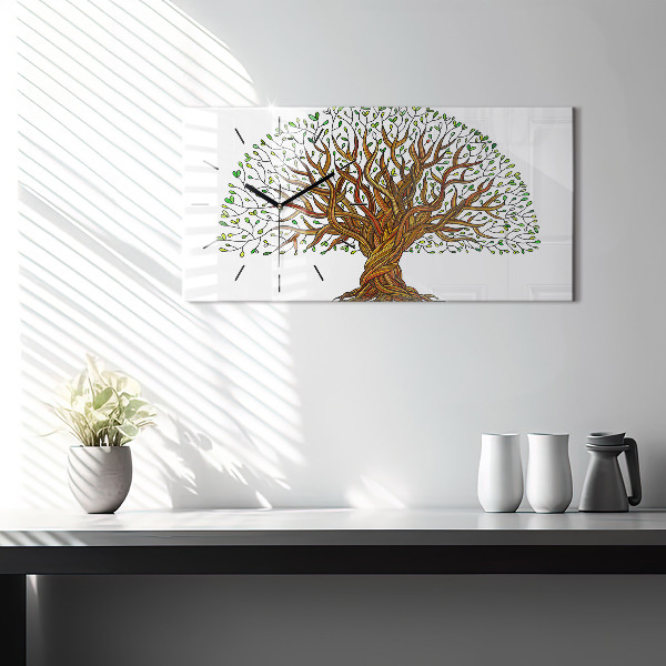 Horizontal wall clock Tree roots