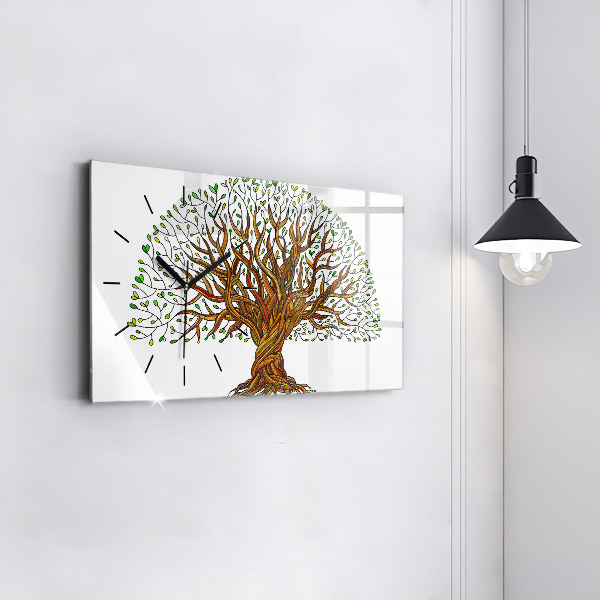 Horizontal wall clock Tree roots