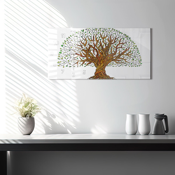 Horizontal wall clock Tree roots