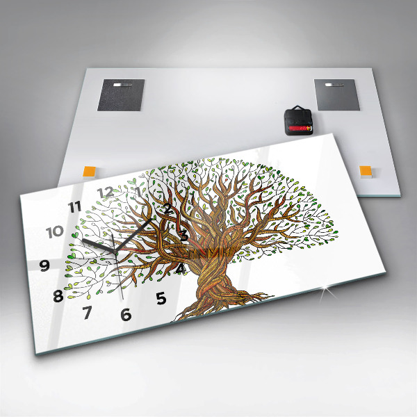 Horizontal wall clock Tree roots