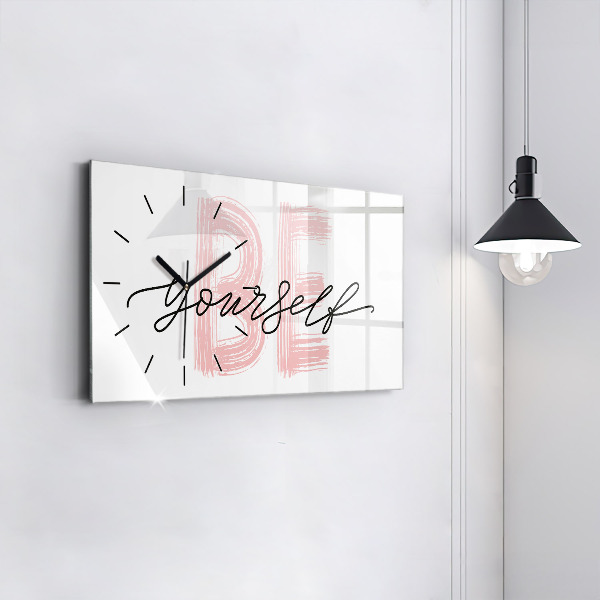Horizontal wall clock The inscription Be yourself