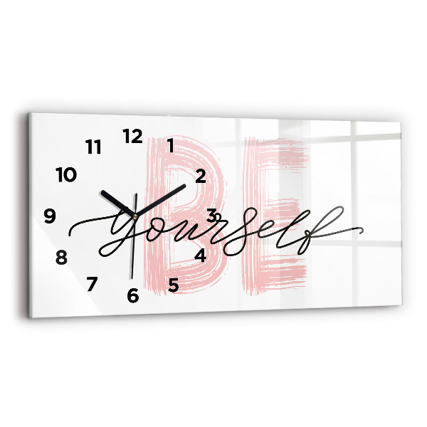 Horizontal wall clock The inscription Be yourself