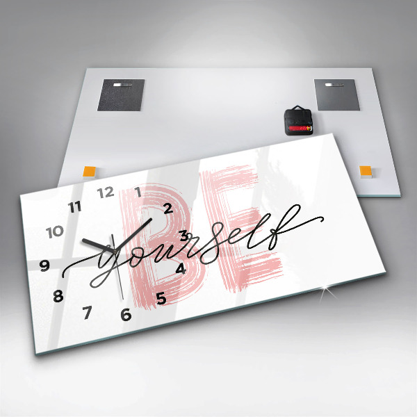 Horizontal wall clock The inscription Be yourself