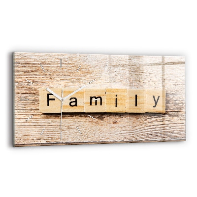 Horizontal wall clock The inscription family
