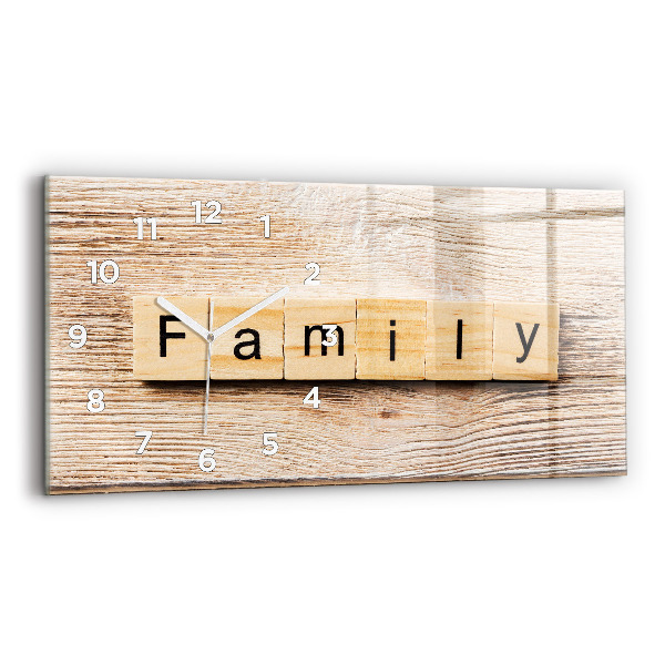 Horizontal wall clock The inscription family