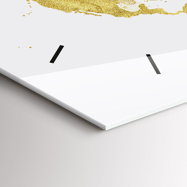 Horizontal wall clock Golden map of the world
