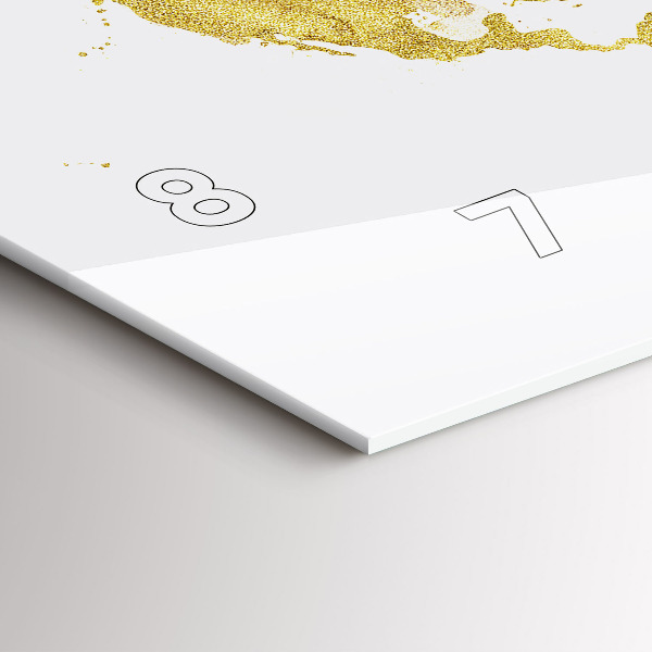 Horizontal wall clock Golden map of the world