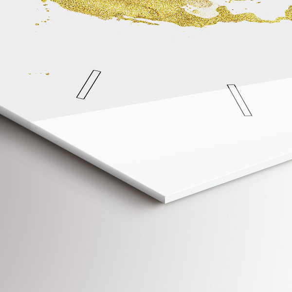 Horizontal wall clock Golden map of the world