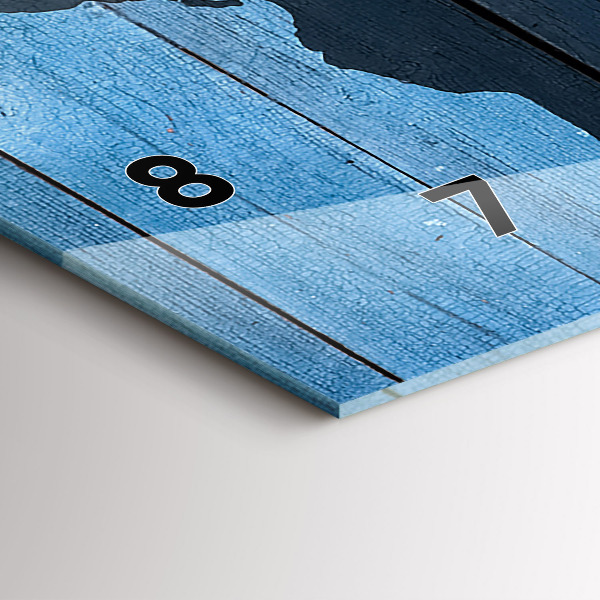 Horizontal wall clock World map of the board