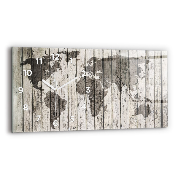 Horizontal wall clock World Map Boards