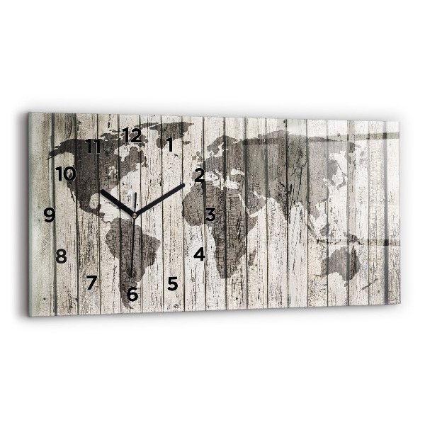 Horizontal wall clock World Map Boards