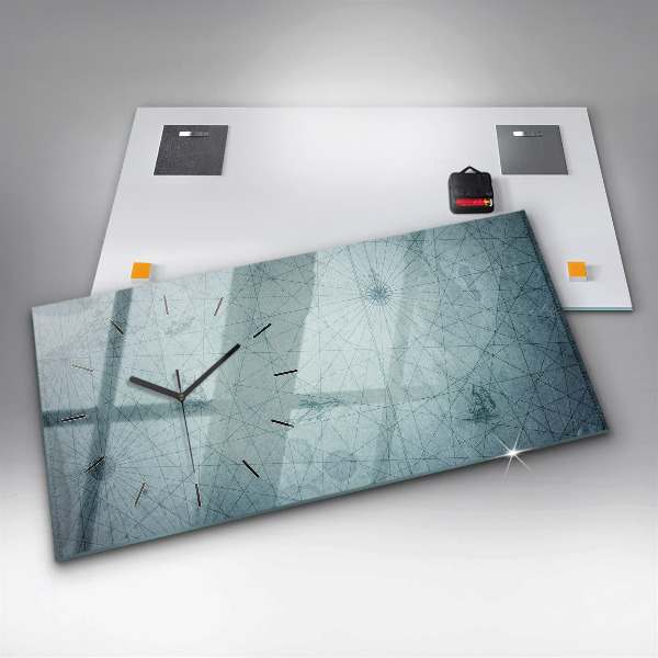 Horizontal wall clock Vintage Map