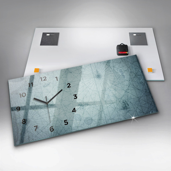 Horizontal wall clock Vintage Map