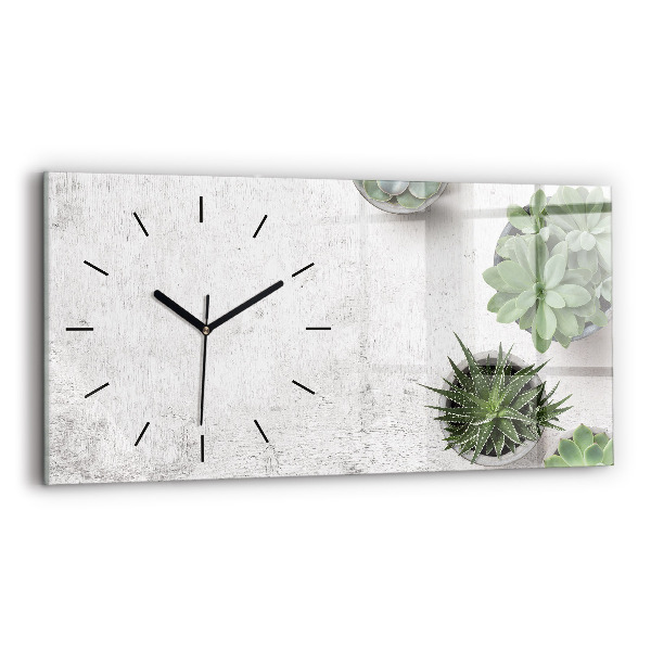 Horizontal wall clock Ornamental plants