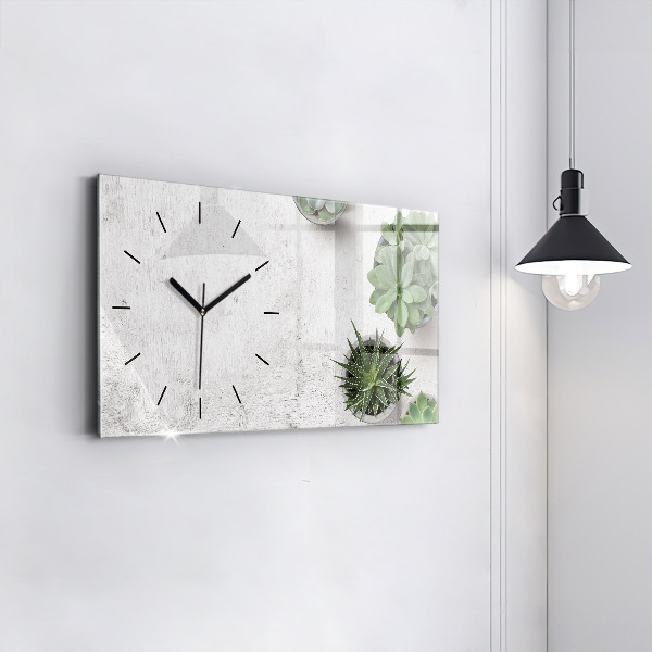Horizontal wall clock Ornamental plants