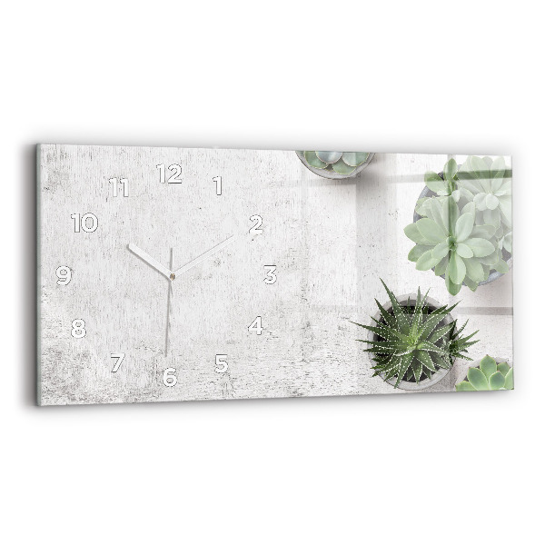 Horizontal wall clock Ornamental plants