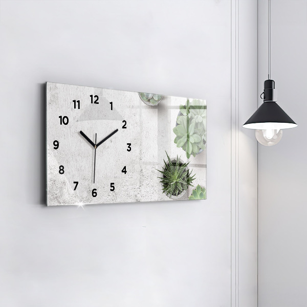 Horizontal wall clock Ornamental plants