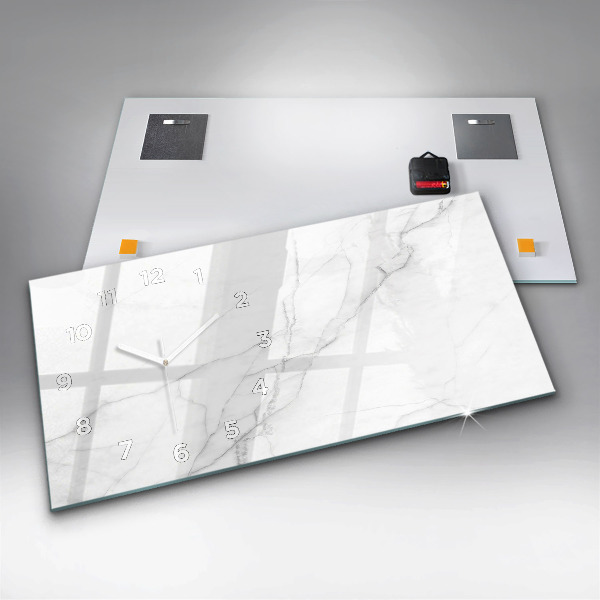 Horizontal wall clock Decorative marble