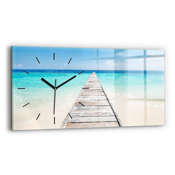 Horizontal wall clock Tropical island