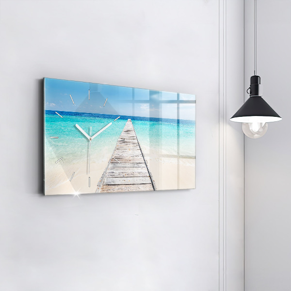 Horizontal wall clock Tropical island