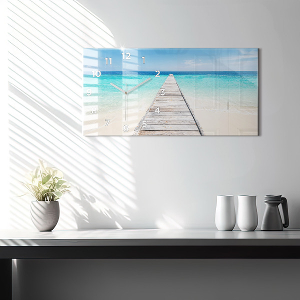 Horizontal wall clock Tropical island