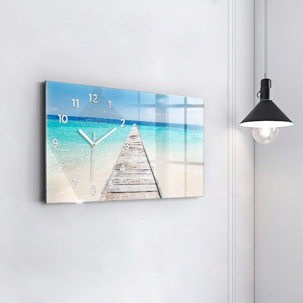 Horizontal wall clock Tropical island