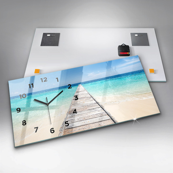Horizontal wall clock Tropical island