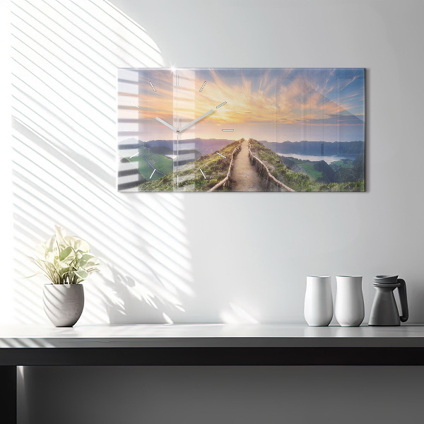 Horizontal wall clock Mountain Landscape