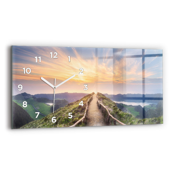 Horizontal wall clock Mountain Landscape