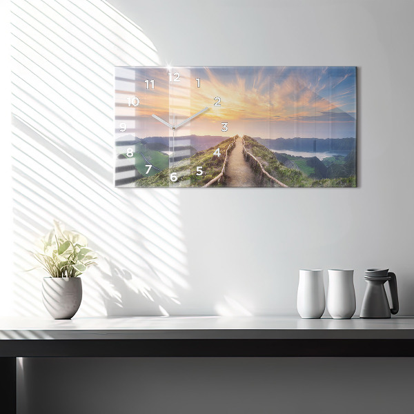 Horizontal wall clock Mountain Landscape