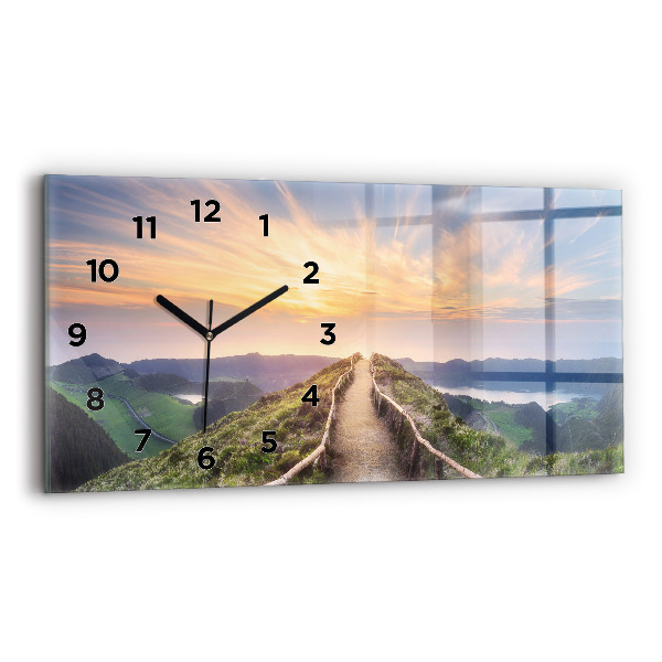 Horizontal wall clock Mountain Landscape