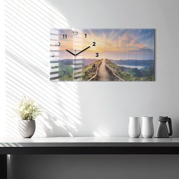 Horizontal wall clock Mountain Landscape