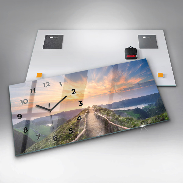 Horizontal wall clock Mountain Landscape
