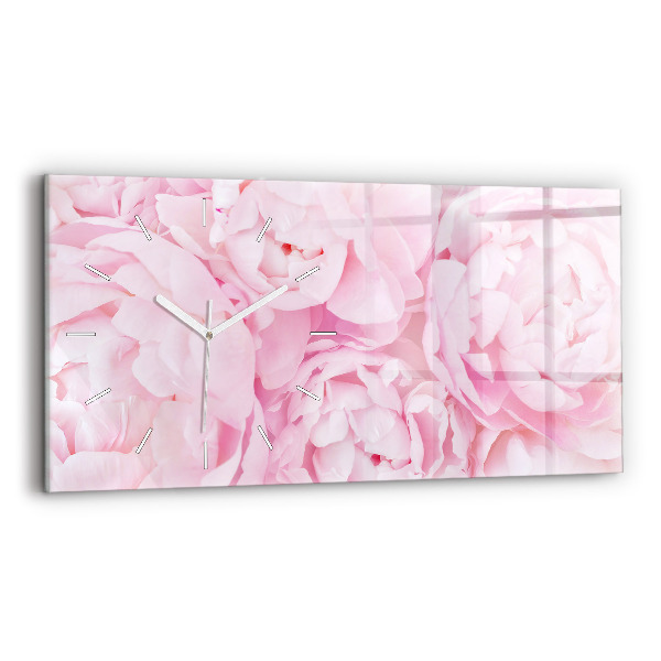 Horizontal wall clock Blooming flowers