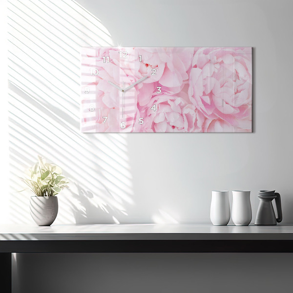 Horizontal wall clock Blooming flowers