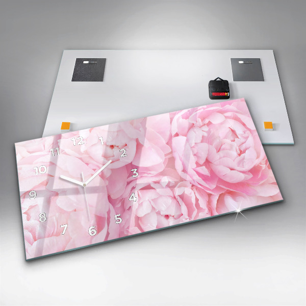 Horizontal wall clock Blooming flowers